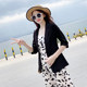 Thin linen suit for women 2024 spring and summer new style small middle-aged three-quarter sleeve cotton and linen small suit white jacket