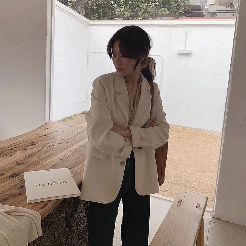 Net Red Fried Street White Suit Jacket Woman Small Subtract Age 2021 Spring Autumn Senior Sensation Casual West Clothing