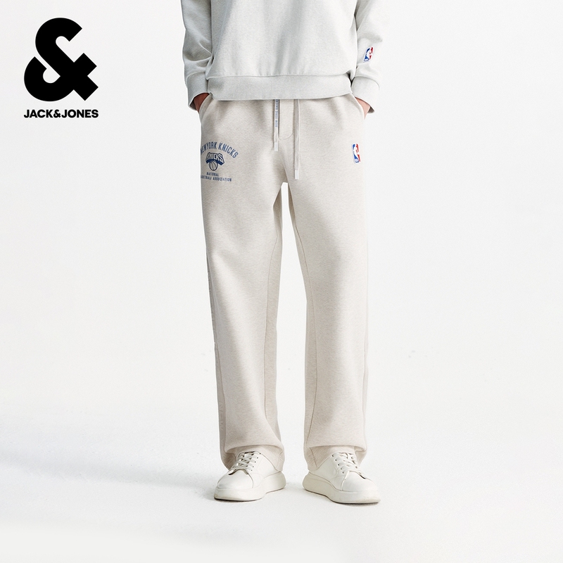 Jack Jones Nba Collaboration Men's Winter New Knicks Elastic Waist Pants Loose Sports Sweatpants