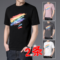 Summer short-sleeved T-shirt mens trendy brand couples clothes shirt base shirt ins loose trend half sleeve cotton mens