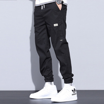 Harynn Casual Pants Men Loose Bunches SPRING AUTUMN SEASON 2021 NEW KOREAN VERSION TRENDY ELASTIC 100 LAP TOOLING LONG PANTS