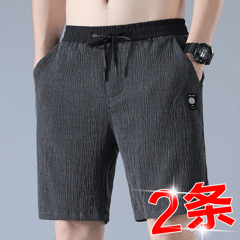 Summer slim casual shorts men outwear linen cotton linen breathable beach pants casual shorts 50% 50% pants 100 hitch
