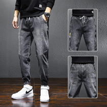 Tide brand jeans mens loose bunch feet Haren pants 2020 Spring and Autumn new casual versatile tooling long pants