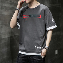 2021 mens short sleeve T-shirt summer thin style ins Tide brand loose Korean version of the trend Joker cotton half sleeve clothes