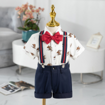 Boys year old gown 2022 new male babys birthday small suit Inn Wind small chair to perform suit summer