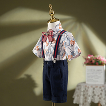 Male baby age gown 2022 new Inlan Summer Children flower childrens small suit boys birthday catching week suit