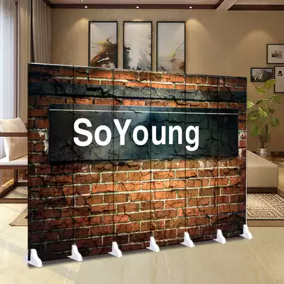 Retro screen partition Chinese simple modern room living room Xuan closed hotel office folding screen fabric folding