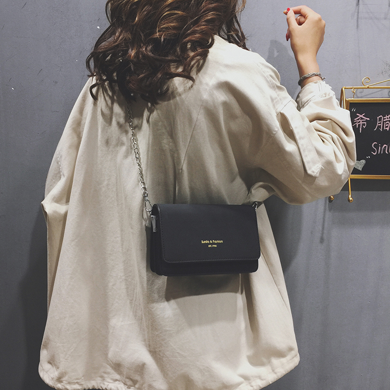 Cao cấp túi xách nhỏ Pháp 2019 mới thủy triều đại dương chà đơn vai nhỏ túi vuông chuỗi túi Messenger - Túi xách nữ túi xách nữ elly