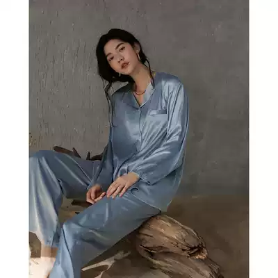VIRRI CIAGA TEMPERAMENT G-class quiet and beautiful~Shiny silk pajamas women's summer thin suit