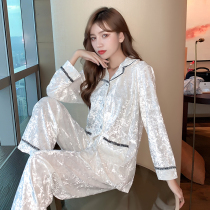 Milan Light Extravaganza ~ Advanced Sensation ~ VIRRI CIAGA gold velvet pyjamas womens autumn winter style pure color suit