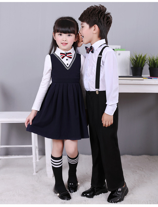 Ngày thiếu nhi Quần áo hợp xướng thiếu nhi Quần yếm Quần áo Trang phục Trường tiểu học và trung học Đồng phục trường hợp xướng Trang phục nam và nữ đọc sách - Trang phục cửa hàng quần áo trẻ em