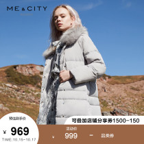 MECITY womens winter fashion big hair collar belt warm thick long raccoon fur collar down jacket