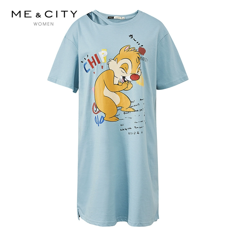 MECITY Womens 2020 Summer Cotton Disney Đồng thương hiệu Chikititi Áo thun ngắn tay - váy đầm