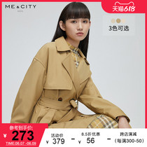 MECITY womens clothing winter minimalist double-row buckle shawl design lacing to collect waist short and wind suit woman 534825