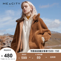 Wool-blend MECITY womens winter short lamb fur imitation fur warm coat Parker women