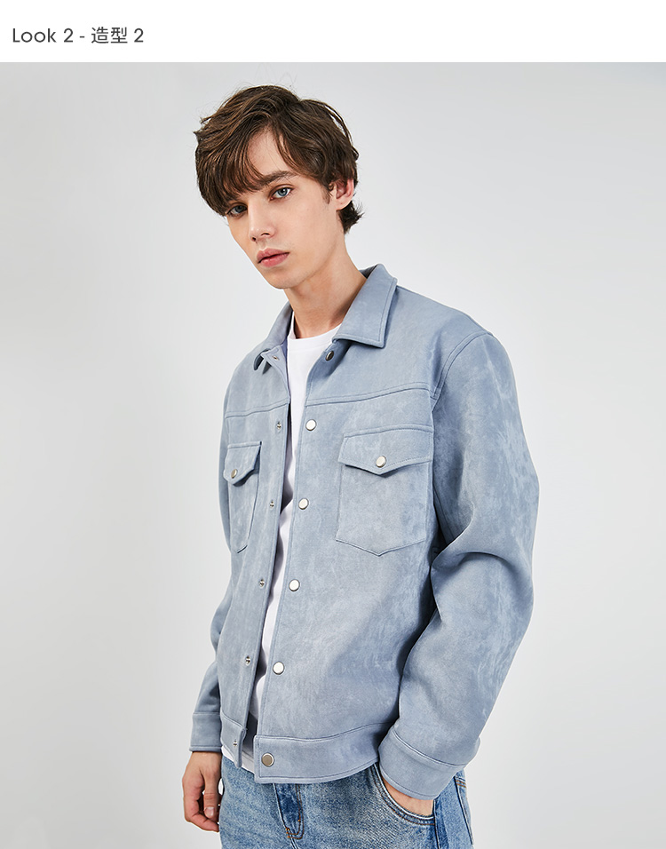 Tây nam gặp gỡ 2019 xuân mới retro túi ve áo ngắn dụng cụ áo khoác nam 10192052 - Áo khoác khoác