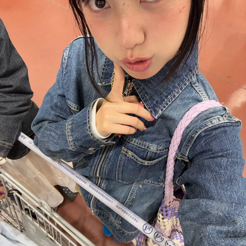 American Retro Washed Blue Paris Buckle Rivets Double Zipper Denim Jacket for Women Spring & Fall Versatile Jacket for Small People