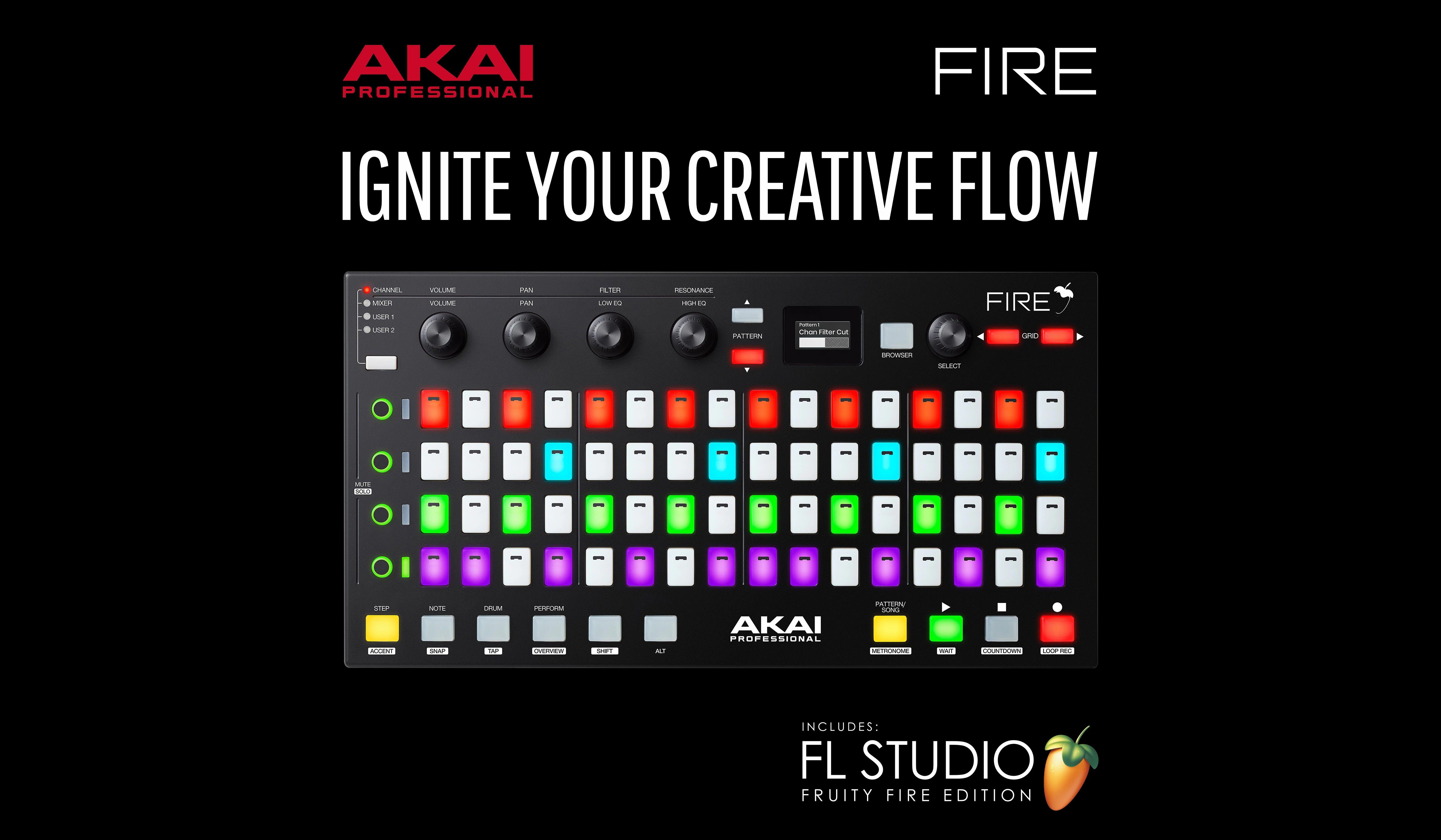 Import AkAI Fire FL Studio MIDI Keyboard controller to send genuine software Shunfeng 