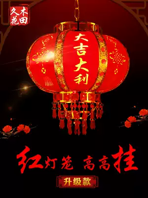 Red lantern balcony Chinese chandelier New Year outdoor wedding housewarming decoration led new year rotating hanging lantern