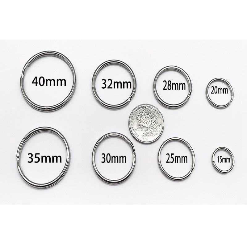 钥匙环钥匙扣钢丝小环配件窗帘挂钩镀镍圆环光圈DIY汽车钥匙圈