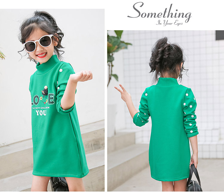 Áo thun bé gái dày 2018 mới dành cho trẻ em quần áo trẻ em cộng với áo nhung cổ cao chạm đáy áo len trẻ em quần áo bé gái