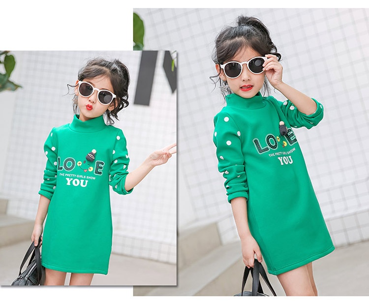 Áo thun bé gái dày 2018 mới dành cho trẻ em quần áo trẻ em cộng với áo nhung cổ cao chạm đáy áo len trẻ em quần áo bé gái