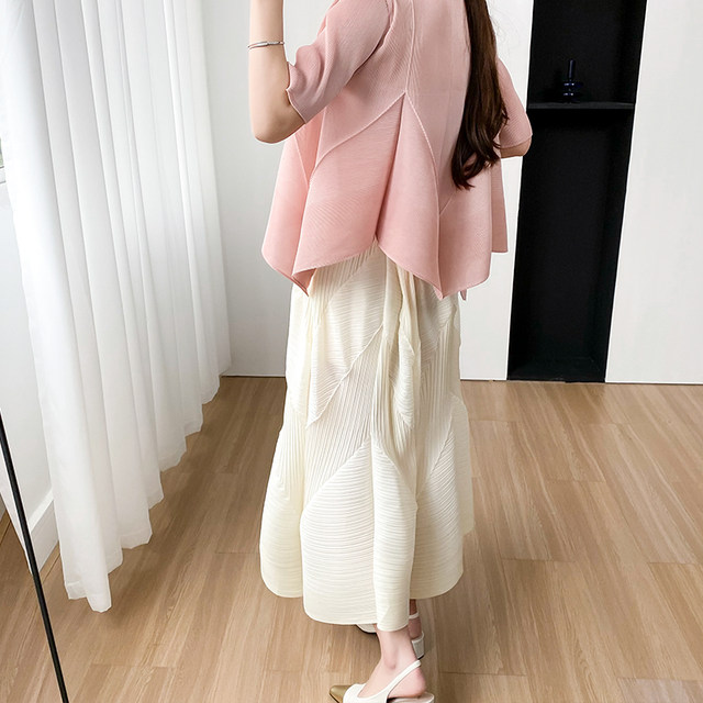 Miyake's high-end temperament design sense niche skirt skirt flower bud skirt pleated long skirt female 2023 new