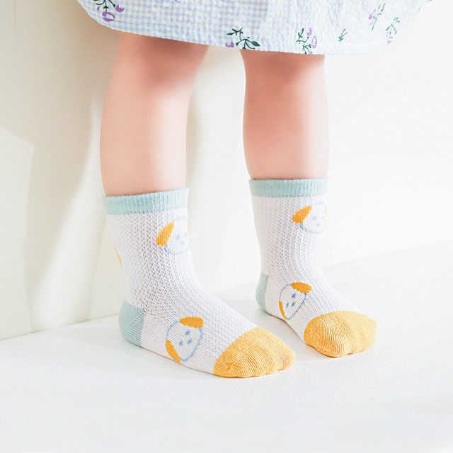 Baby mesh thin cotton socks spring and summer 0-1 year old baby newborn baby 2a category 3 boneless 4 boys 5 girls 6 child socks 9