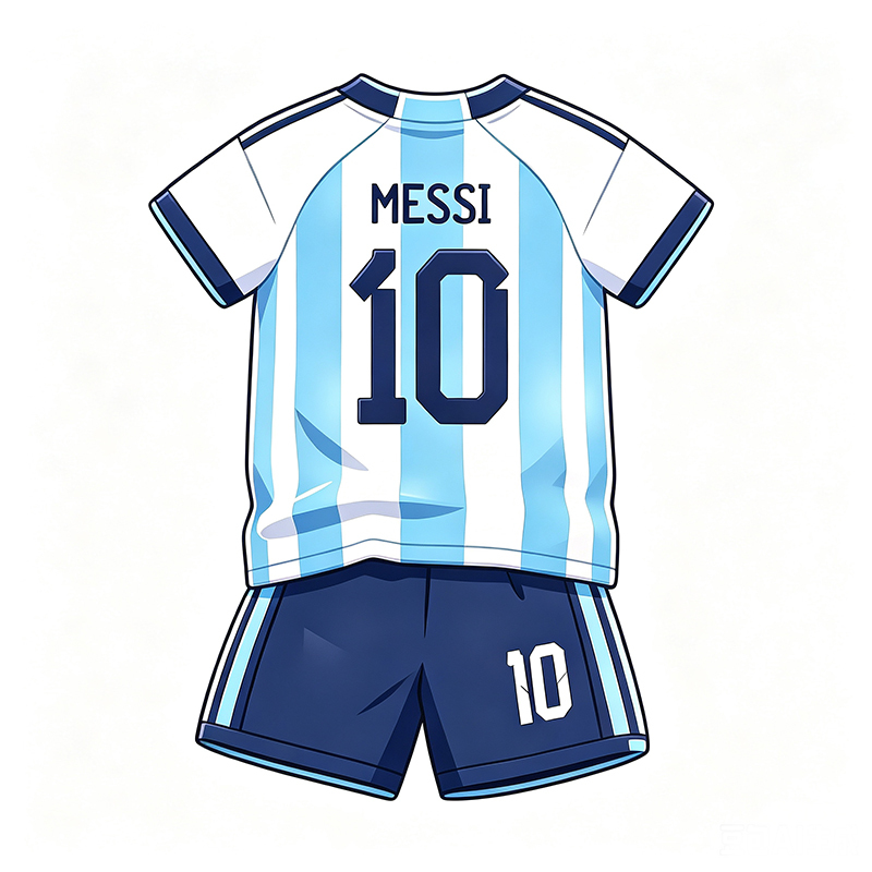 Children's Training Short-Sleeved Sports Jersey Argentina No. 10 Messi No. 7 Ronaldo Home Football Uniform Baby Suit