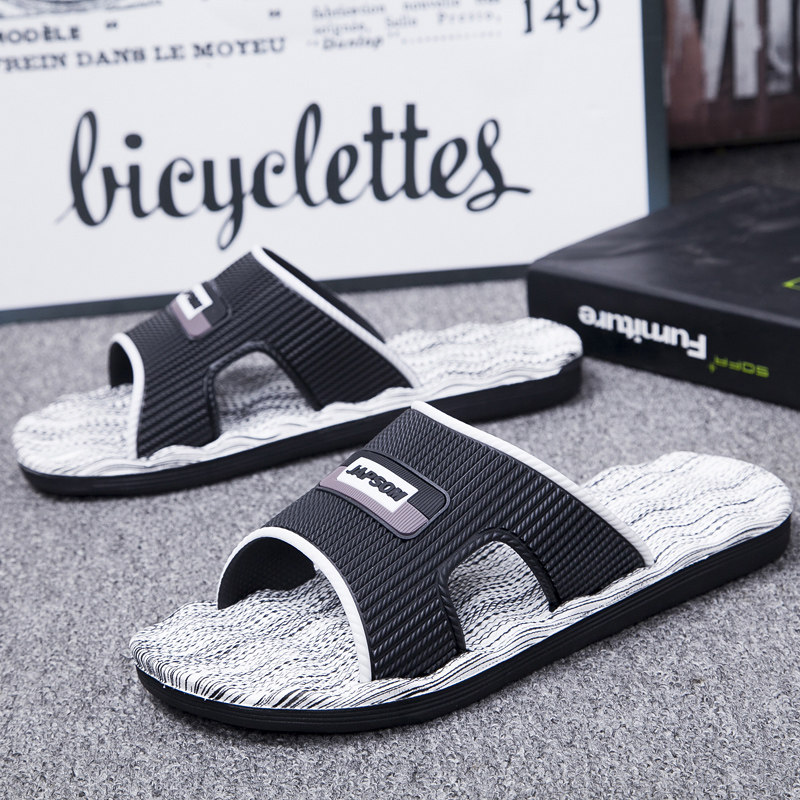 Slippers men summer home trend light home indoor large size bath non-slip soft bottom wear resistant couple one word drag