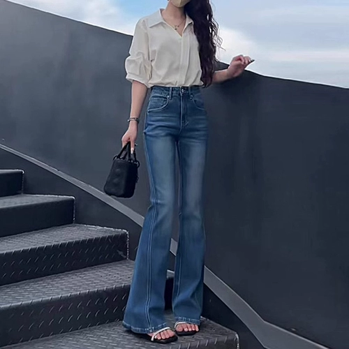 Штаны-клёш, осенние летние штаны, в американском стиле, 2025 года, подходит для подростков, свободный прямой крой