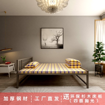 Student staff Dormitory Single Single Layer Bed Iron Frame Bed Iron Art Bed Bed Bed Bedtime Bed Medical Bed Cedar Wood Single Bed