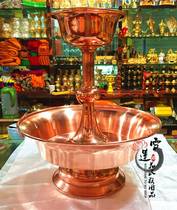 Extra large 36cm tall Buddhist temple supplies red copper Dharma protector cup 36cm