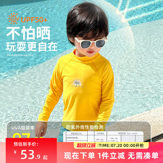 
Boys swimsuits children's summer swimsuits 2025 new boy split long-sleeved swimsuit sun protection quick-drying swimming trunks