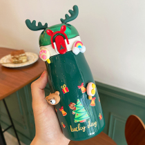 Cute Deer Corner Insulation Cup Children Portable Water Glass Female Creative Ins Small Stainless Steel Cup Students High Face Value