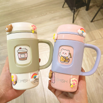 Minimalist portable insulation cup tea water separation tea cup stainless steel water glass male and females office cup large capacity