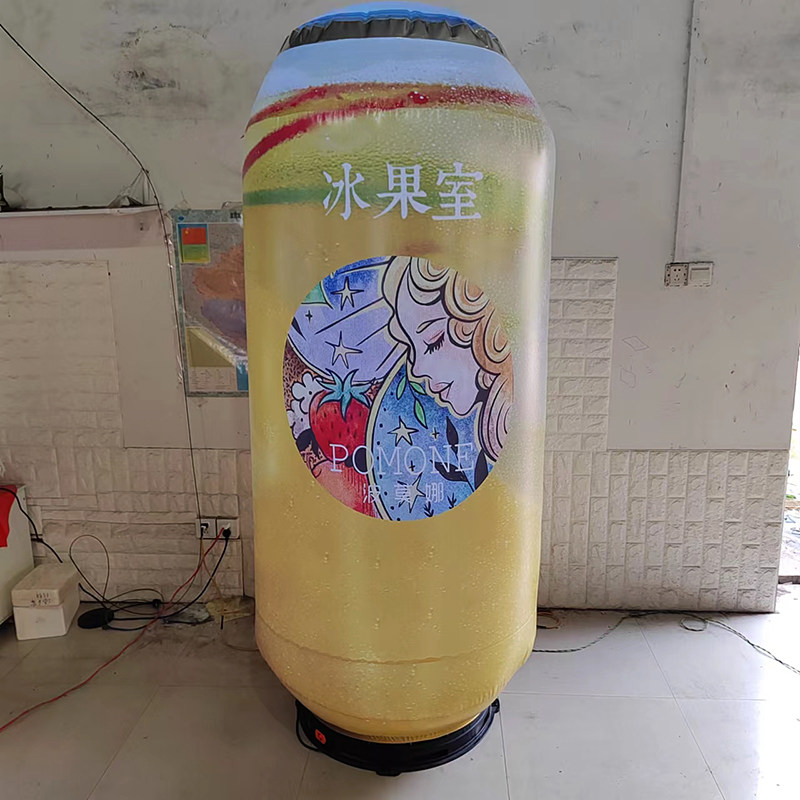 Customize large outdoor inflatable new drinks pop can white beer red wine bottle gas model model PVC milk tea mug