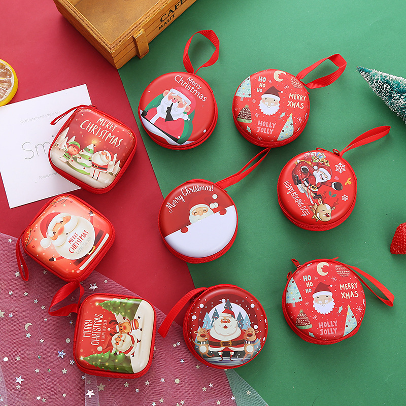 Cartoon Christmas Gift Santa Claus Cartoon Wallet Storage Coin Purse Children's Gift Tinplate Coin Purse