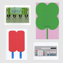 Spot Delta UK Retro Art Birthday Cards Festival Riso Print Ticket Handbill Message Blessing thanks to the card