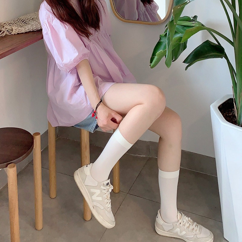 White velvet leggings stockings in stockings children summer thin long jk half stockings Japanese short stockings