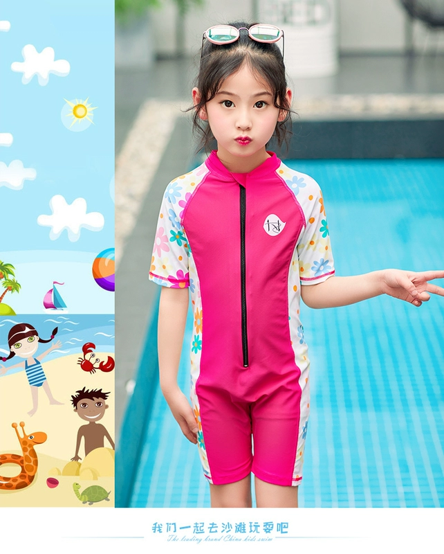 Đồ bơi trẻ em Hàn Quốc cho bé gái Xiêm áo tắm dài tay Cô gái toàn thân chống nắng lặn phù hợp với đồ bơi nam