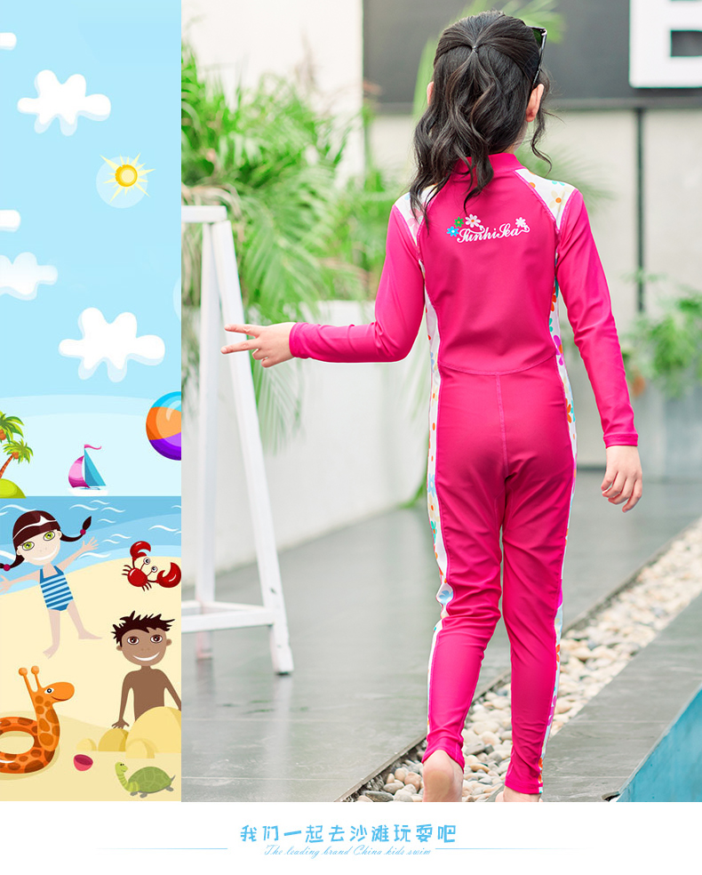 Đồ bơi trẻ em Hàn Quốc cho bé gái Xiêm áo tắm dài tay Cô gái toàn thân chống nắng lặn phù hợp với đồ bơi nam đồ bơi nàng tiên cá cho bé gái
