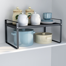 Cabinet sub-layer rack telescopic storage rack kitchen partition shelf cabinet partition storage table table top shelf