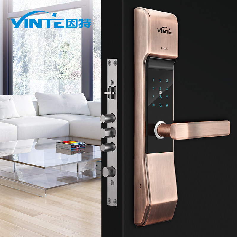 Germany Inter fingerprint lock Y5200 home intelligent electronic password induction card card lock anti-theft door wooden door lock