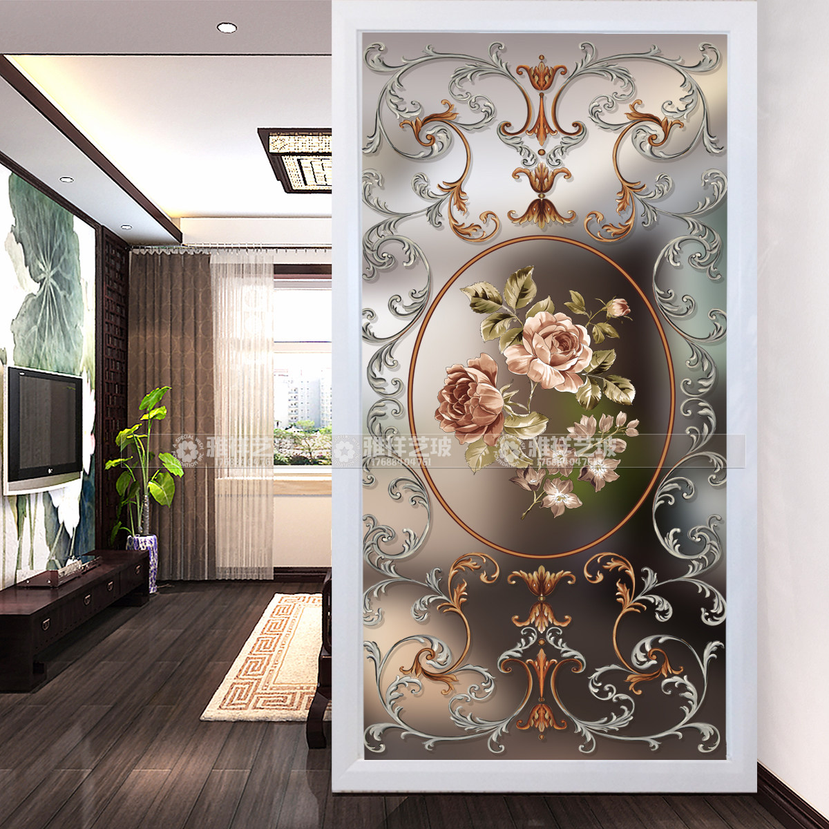 Nordic Style Art Glass Home Entrance Living Room Screen Partition Entrance Hyun Guan Aisle Frosted Fashion European Style