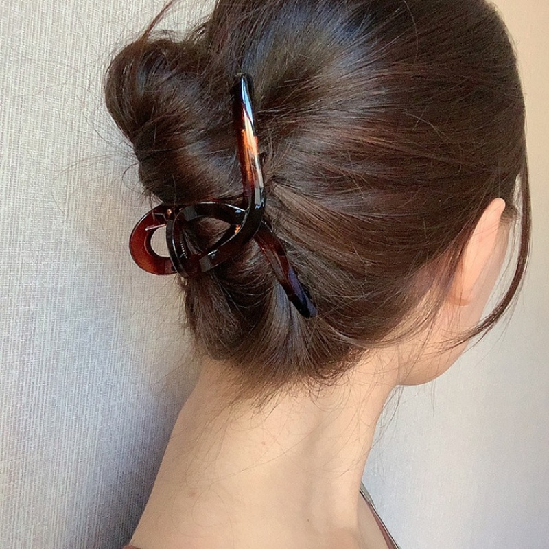 ins retro cross grip clip brief about 100 lap transparent grip woman temperament hair clip rear brain spoon disc hair bath clip 