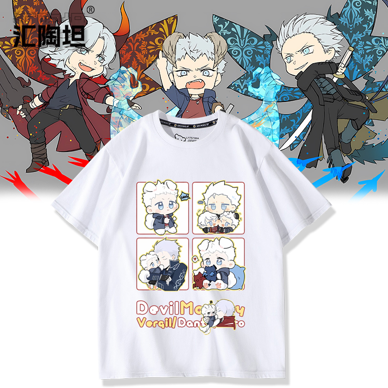 Devil May Cry 5 Game Collaboration Merchandise Dante Vergil Nero Fan Short-Sleeve T-Shirt Unisex Summer Anime Clothing