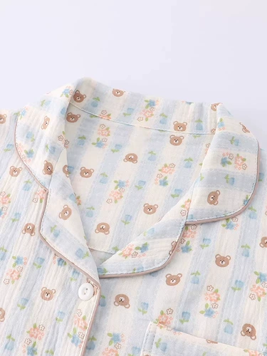 Мультяшный комплект, тонкий костюм, короткий рукав, размер