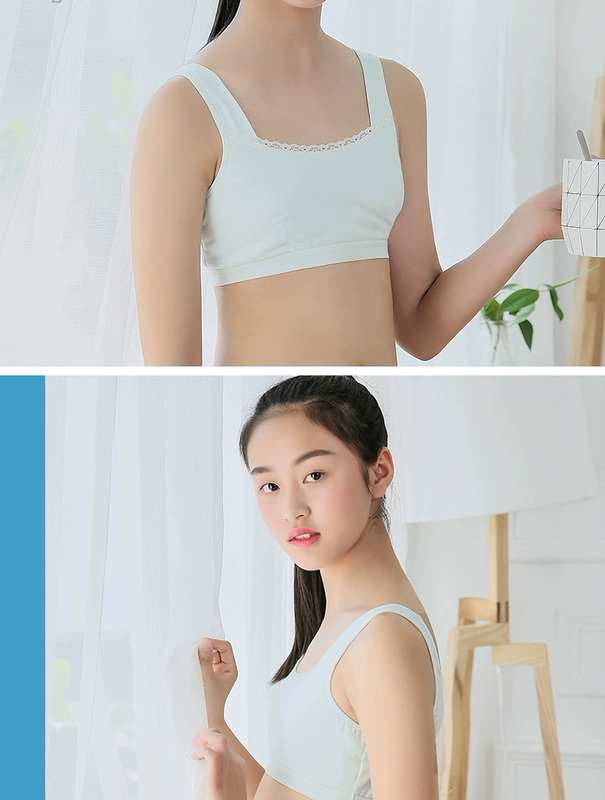 9-10 thời kỳ phát triển đồ lót bé gái 11-12 bé gái sinh viên áo ren bên 13-14 tuổi cotton ống hàng đầu