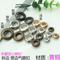 Brass Steam Eyewear Button Rivets Wide Side Thickened Bull Eyes Gas Eyewear Button Diy Dress Wrap Bevelled Hollow Rivet Buttons